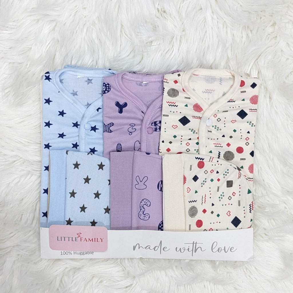 “Blue Twinkle” Print – 3-Piece Baby Suit Set
