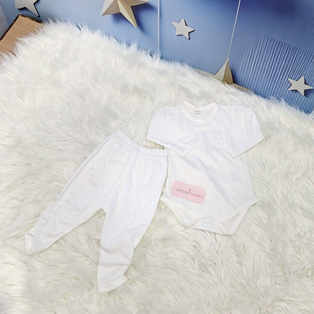 Premium Newborn Baby Frock Set | White