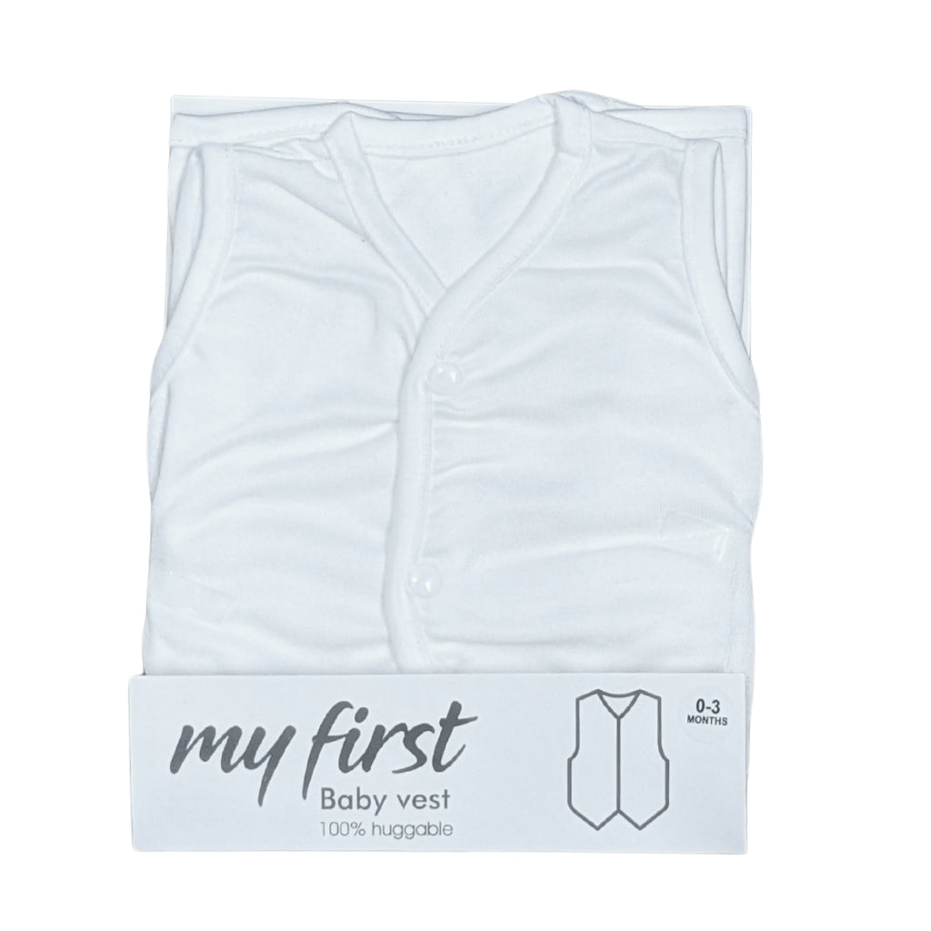 White Cotton Baby Vest Set – 3 Pieces Pack