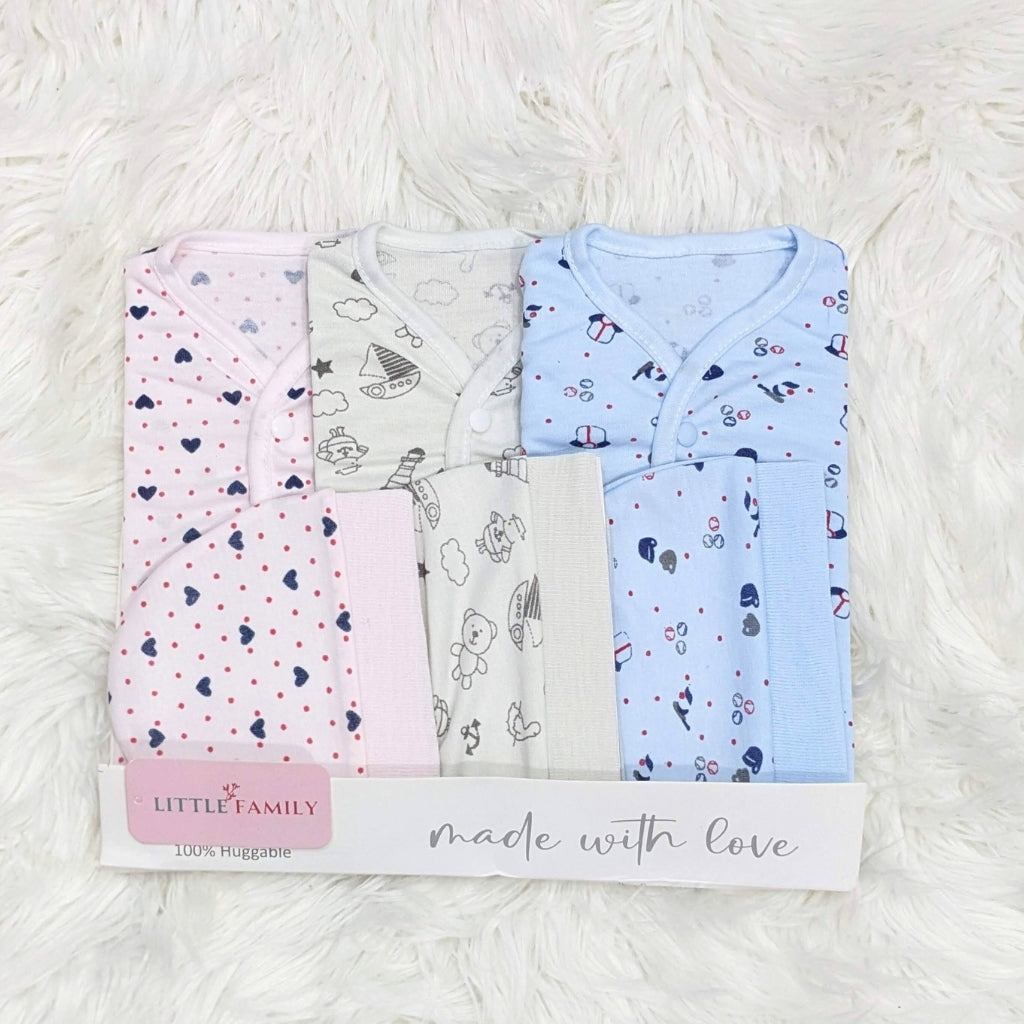 “Pink Dotted Heart” Print – 3-Piece Baby Suit Set