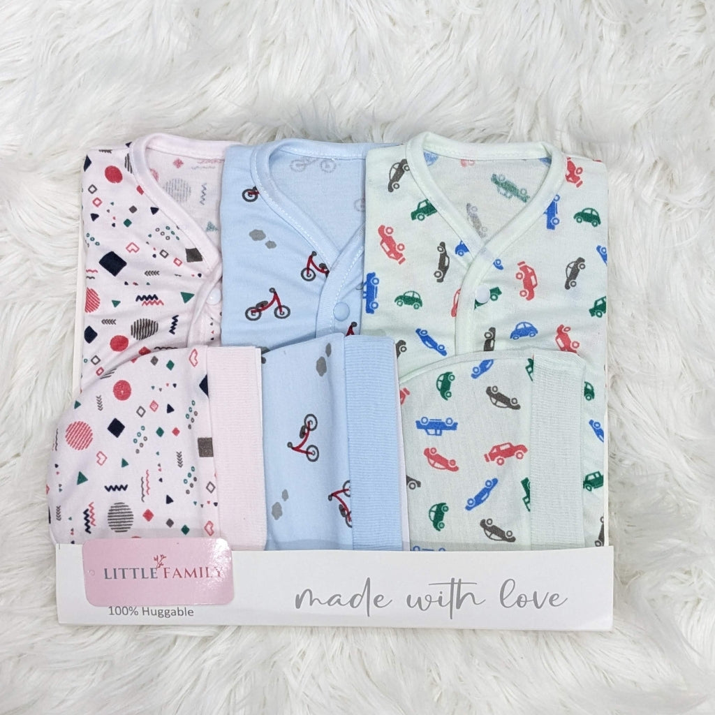 “Blue Cycle” Print – 3-Piece Baby Suit Set