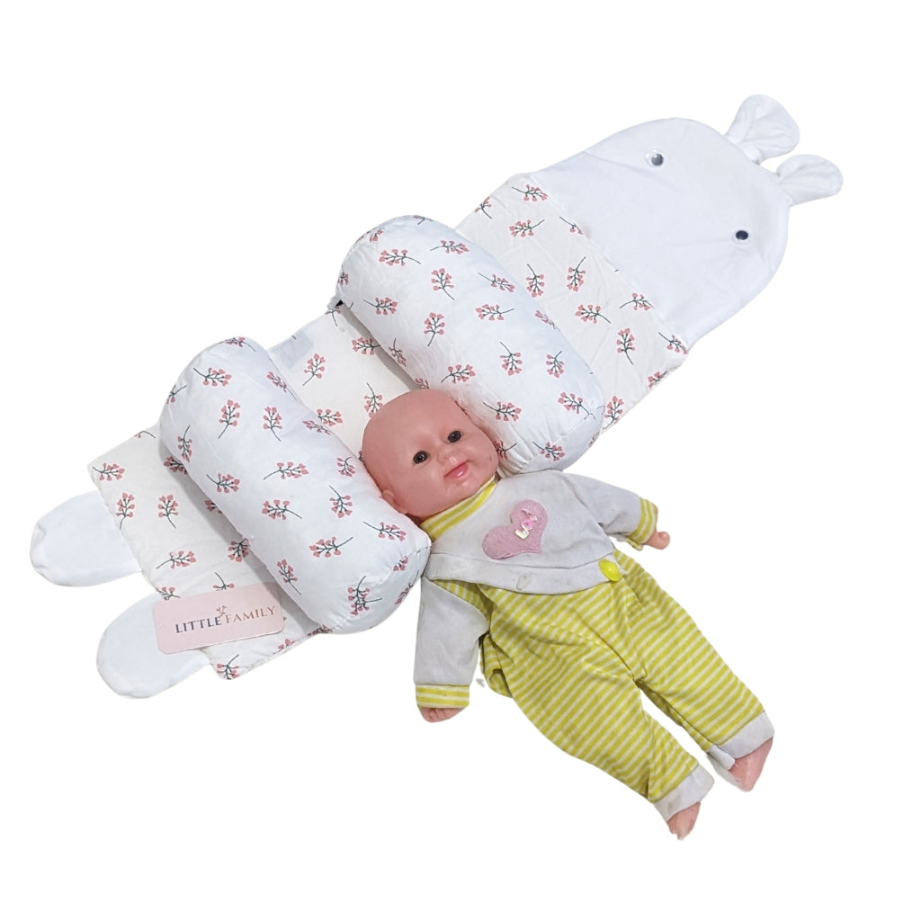 White Flower Baby Head Shaping Pillow – Ergonomic Support