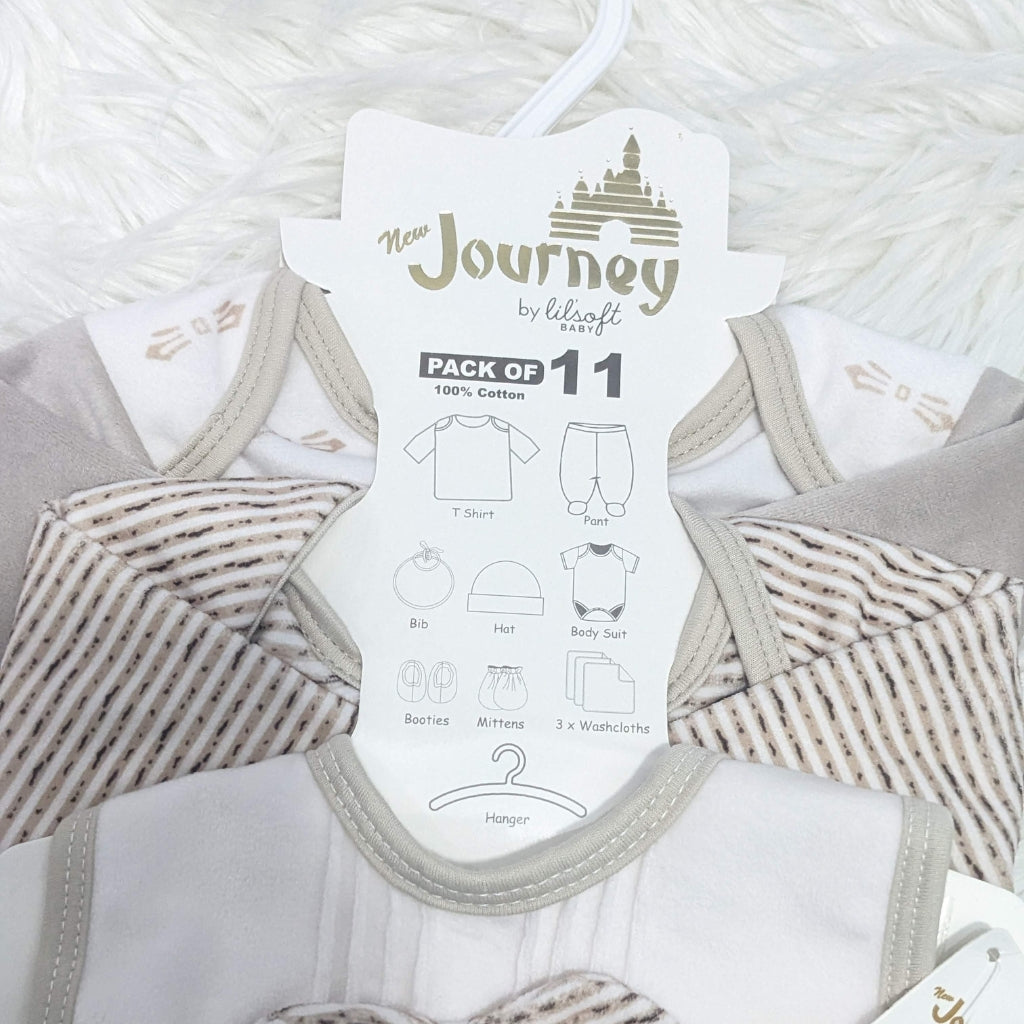 Formal 11-Piece Fleece Baby Starter Set - Grey