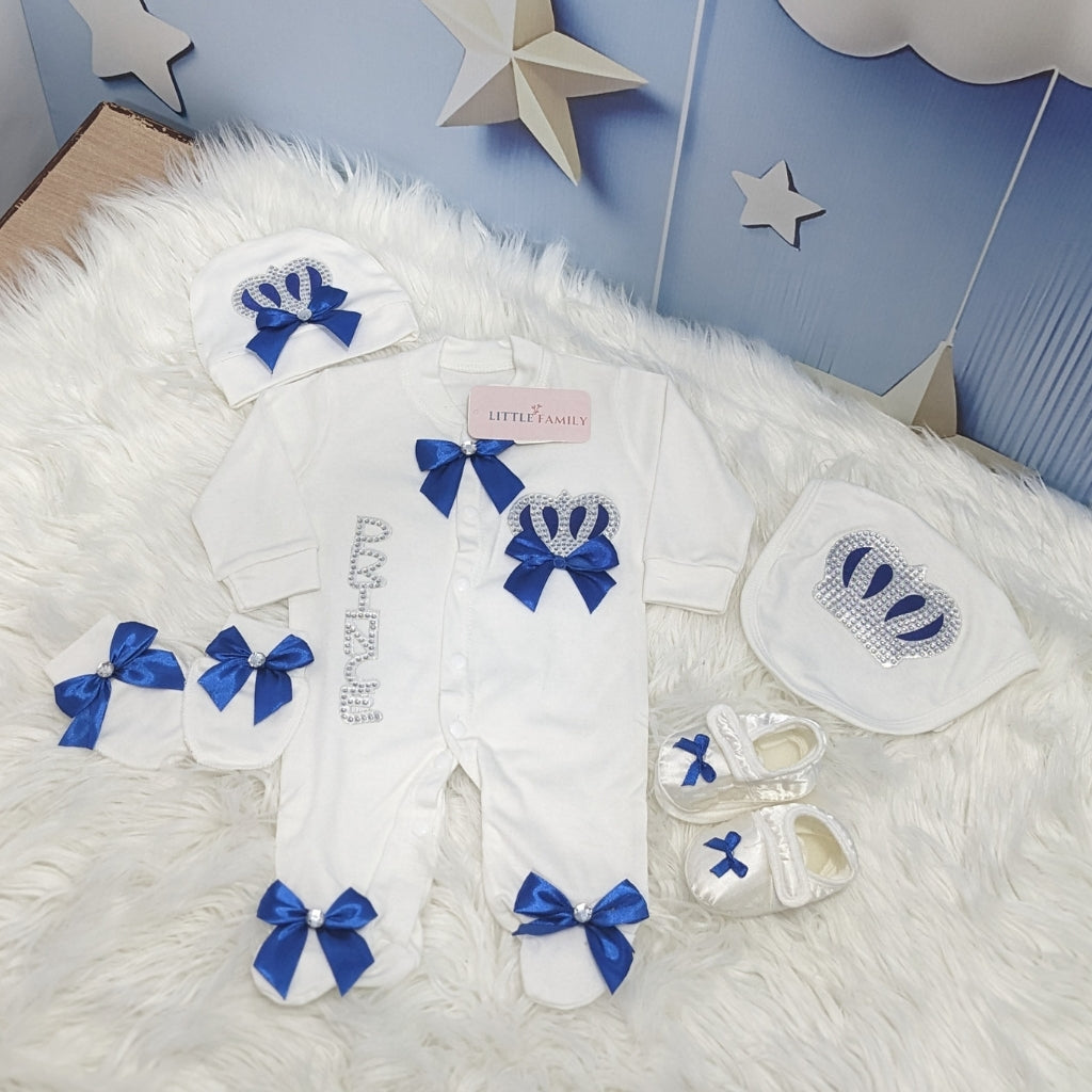 Turkish-Style Baby Gift Set β Royal Blue Little Prince Edition (5 Pieces)