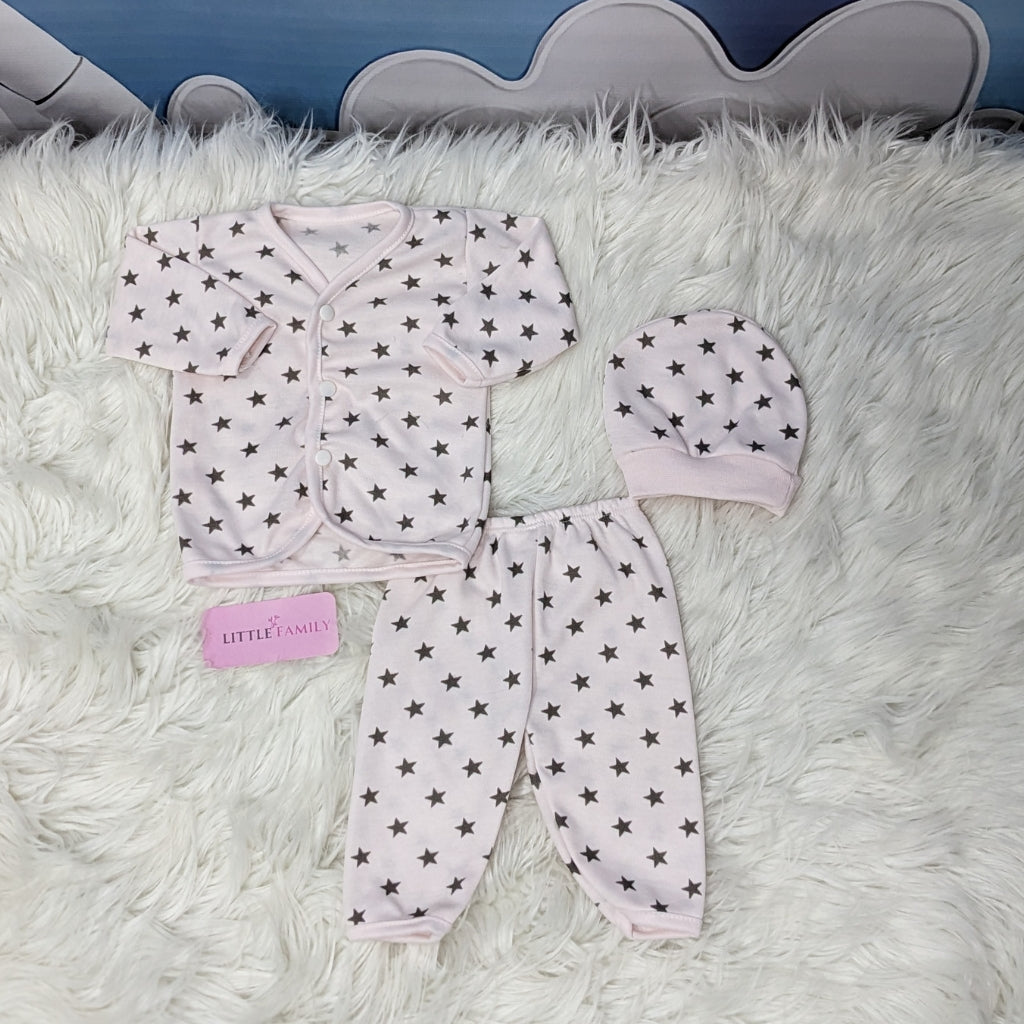 Newborn 3-Piece Cotton Outfit Set – Pack of 3