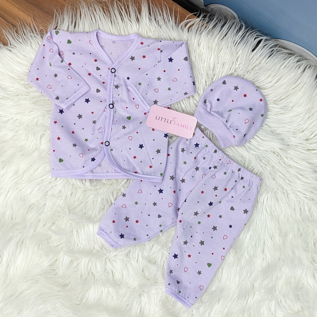 Newborn 3-Piece Cotton Outfit Set – Pack of 3