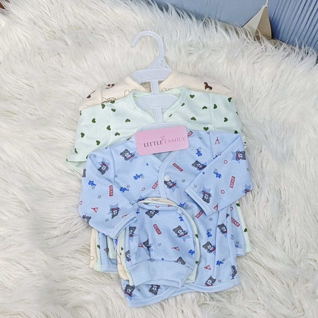Newborn 3-Piece Cotton Outfit Set – Pack of 3