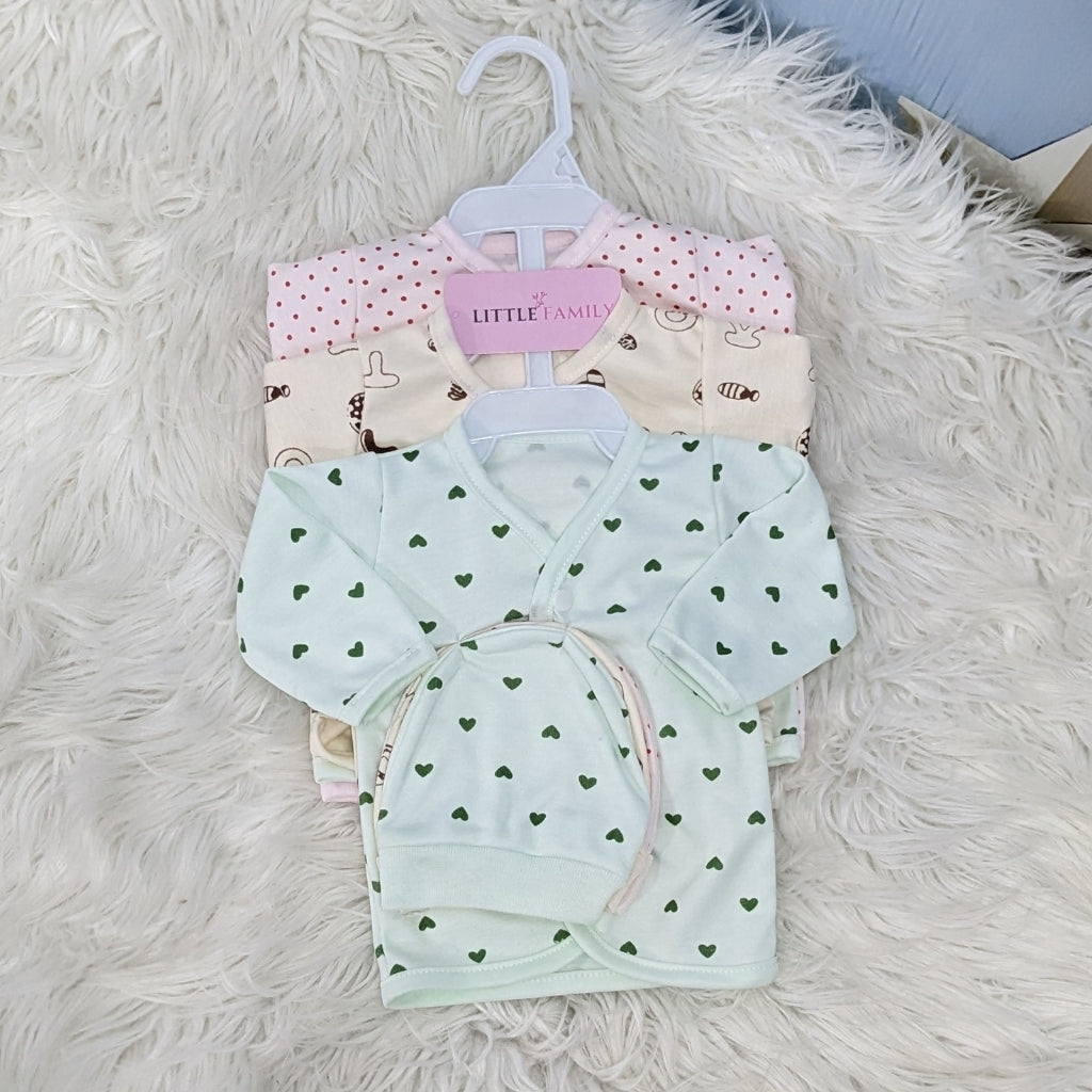 Newborn 3-Piece Cotton Outfit Set – Pack of 3
