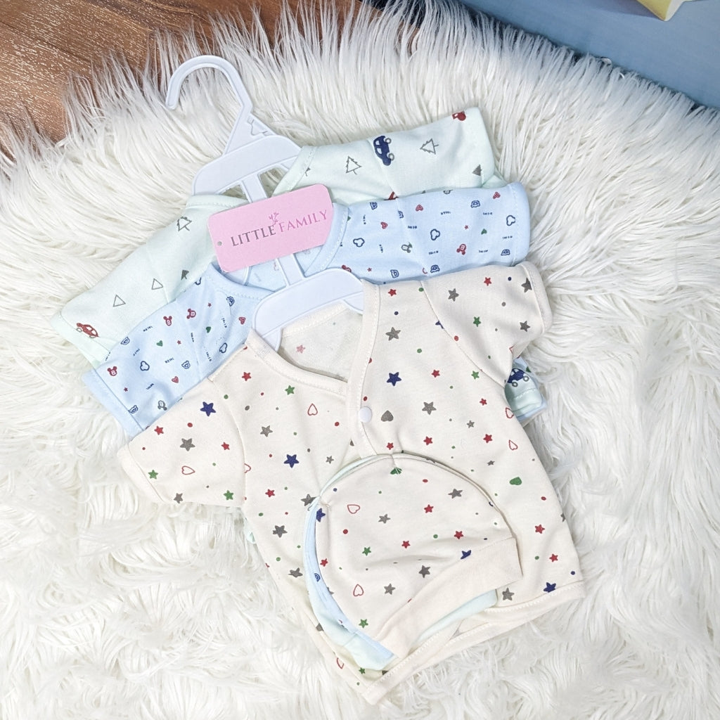 Newborn 3-Piece Cotton Outfit Set (Half) – Pack of 3