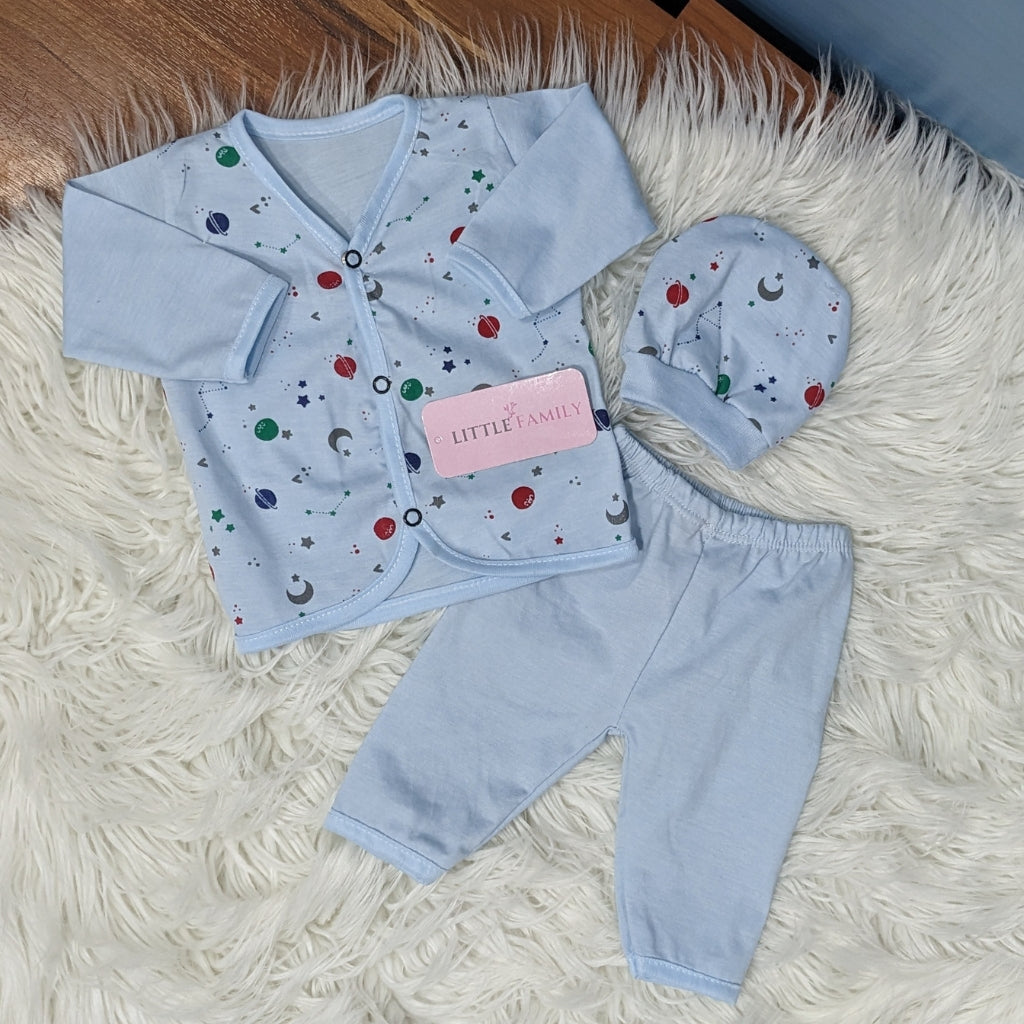 Newborn 3-Piece Cotton Outfit Set – Pack of 3