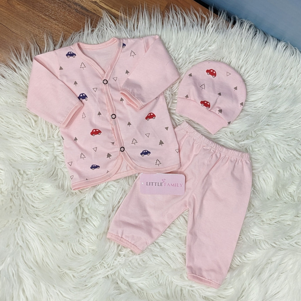 Newborn 3-Piece Cotton Outfit Set – Pack of 3
