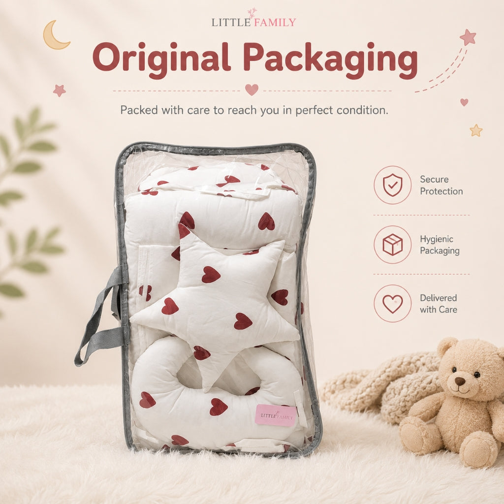 Premium Baby Cot Bedding Set - Sweet Hearts