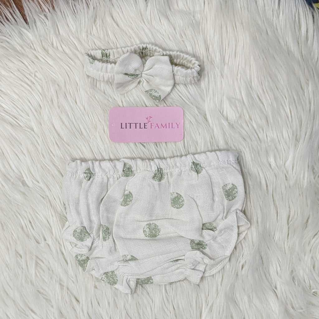 Premium Baby Frock Set with Nappy & Headband