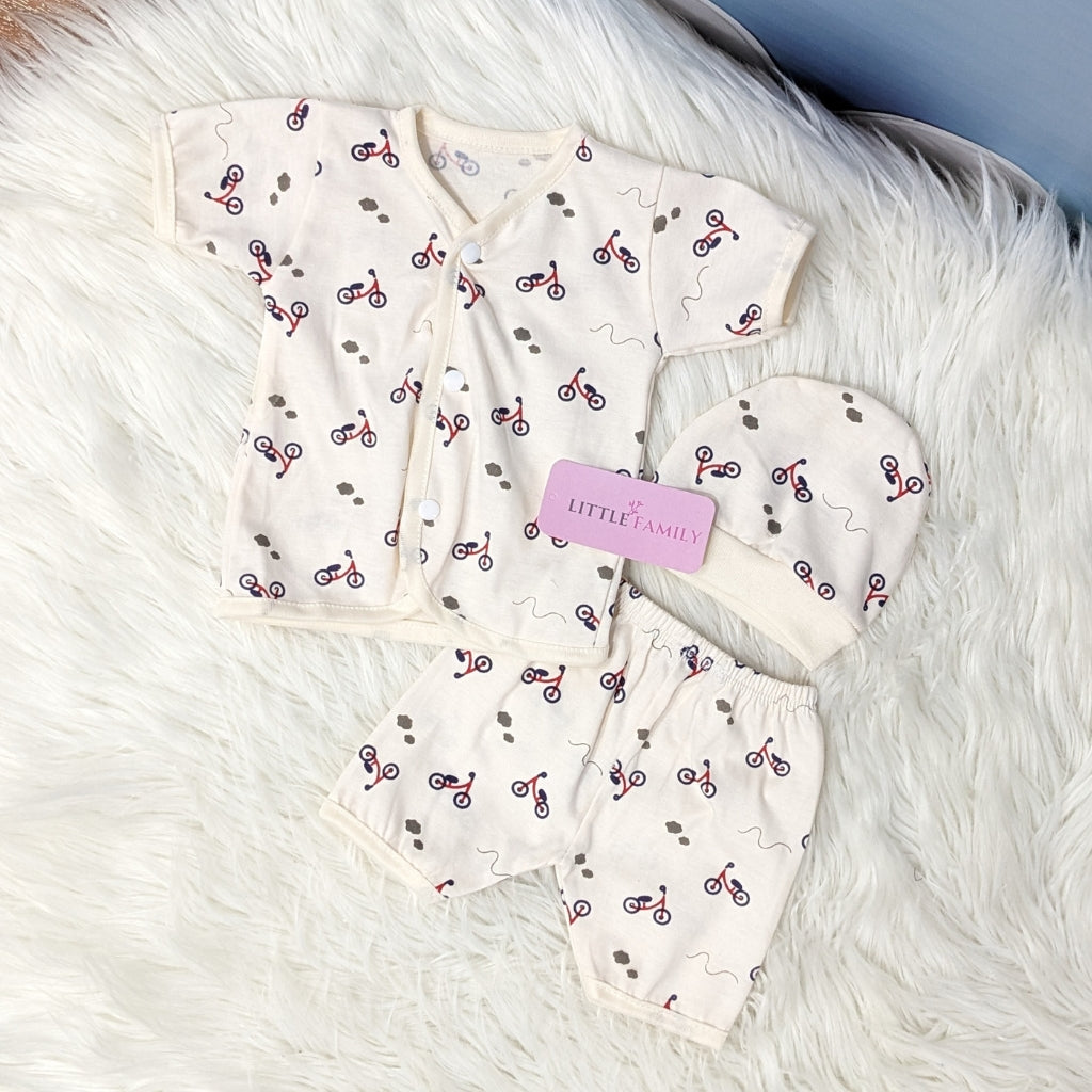 Newborn 3-Piece Cotton Outfit Set (Half) – Pack of 3