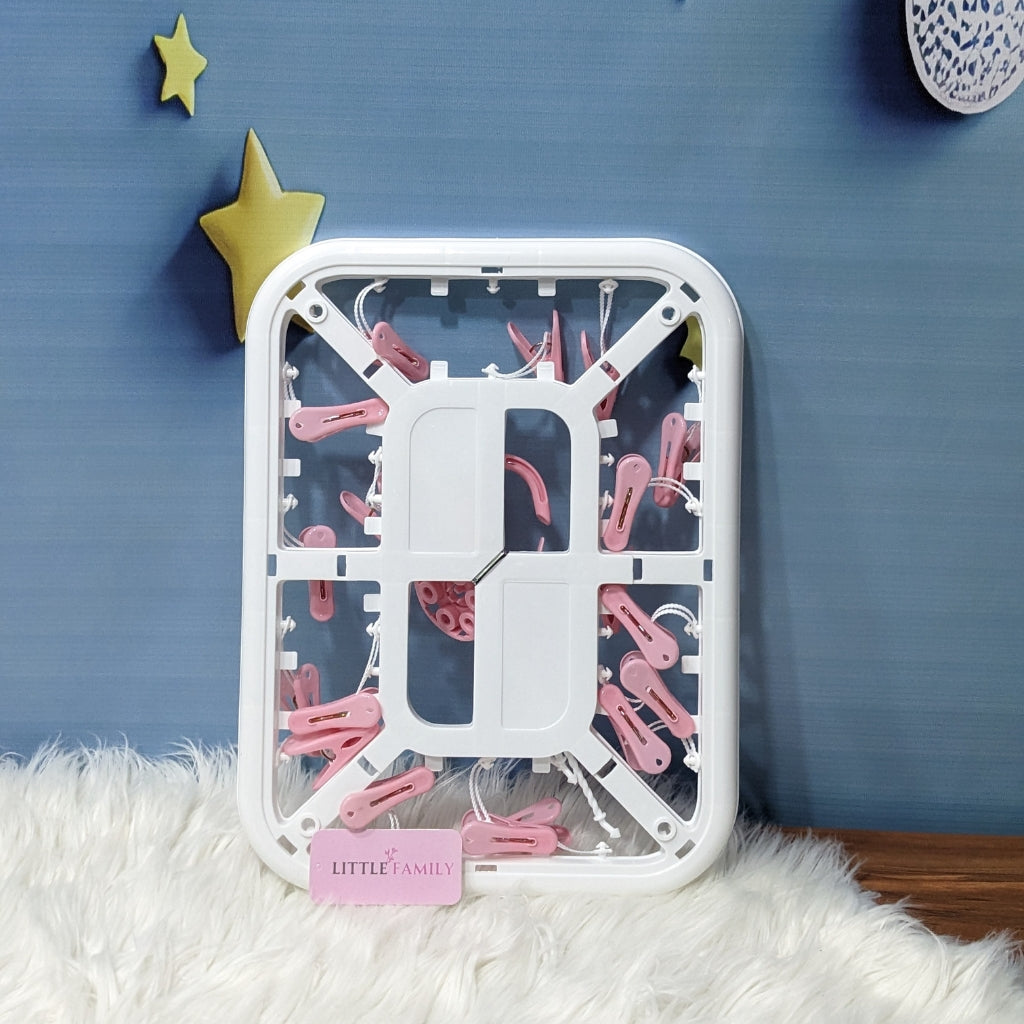 Space-Saving Baby Clothes Drying Hanger with Clips