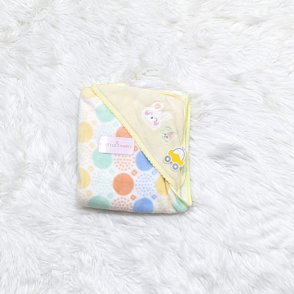 Premium Polar Winter Hooded Baby Shawl - Dotted Circle