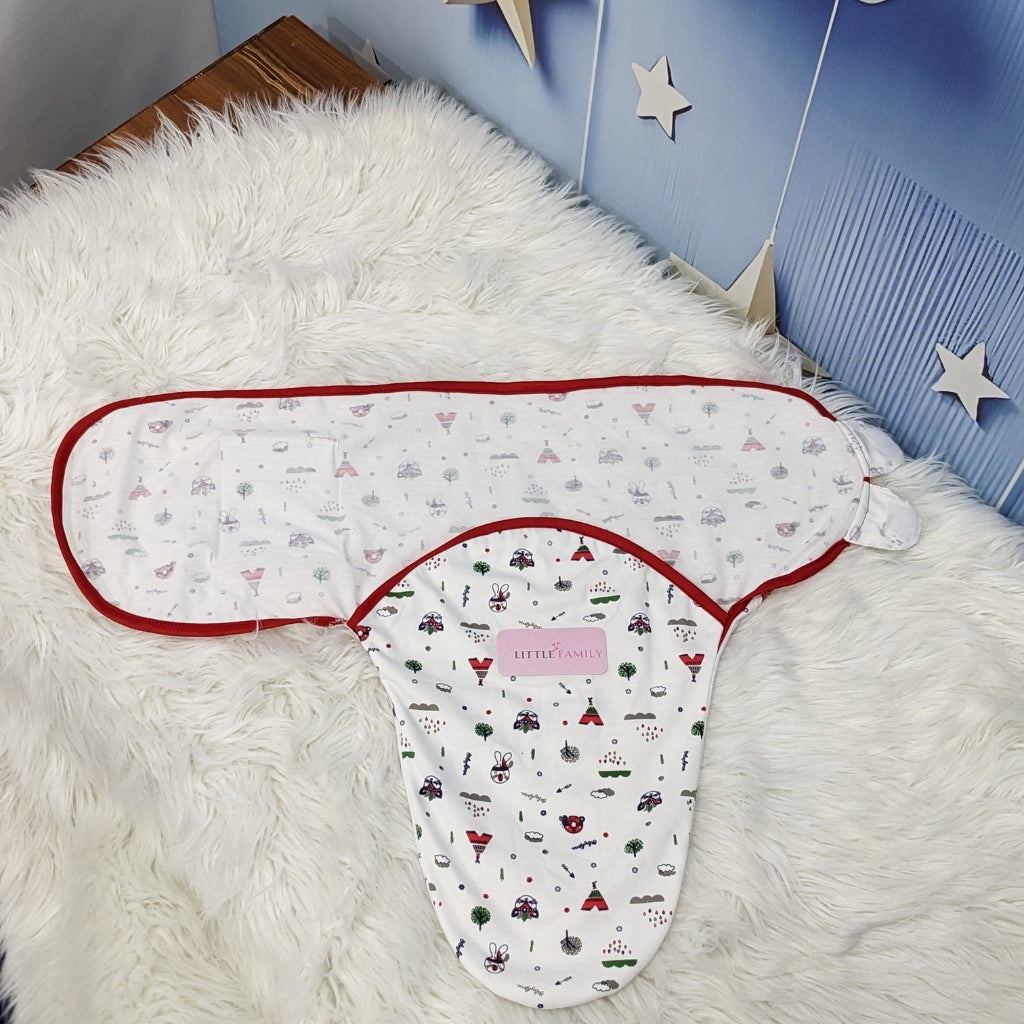 "Kitty" Theme Baby Swaddle – Red