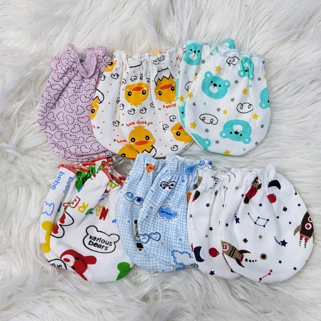 Premium Baby Cotton Mittens – Pack of 6