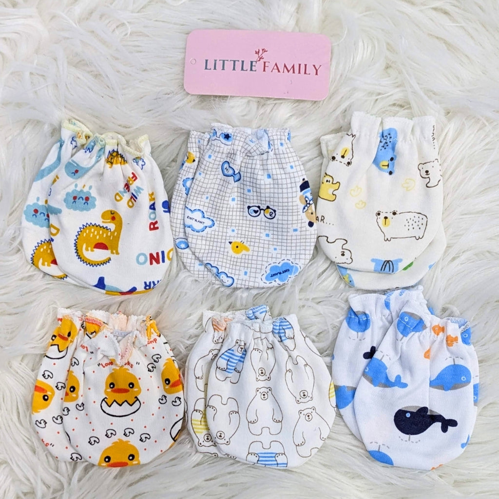 Premium Baby Cotton Mittens – Pack of 6