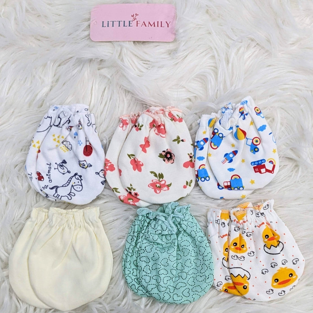 Premium Baby Cotton Mittens – Pack of 6