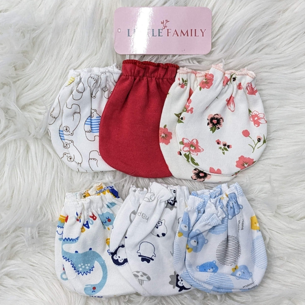 Premium Baby Cotton Mittens – Pack of 6
