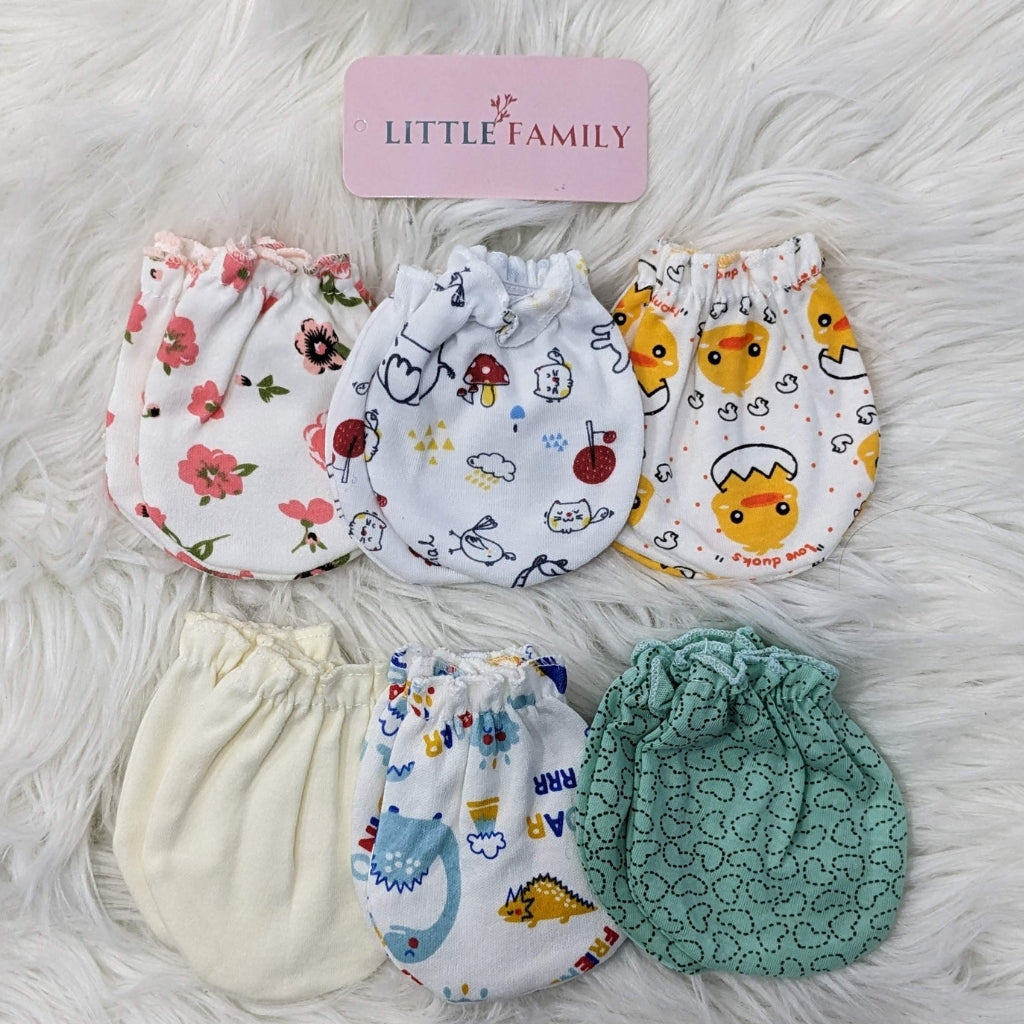 Premium Baby Cotton Mittens – Pack of 6