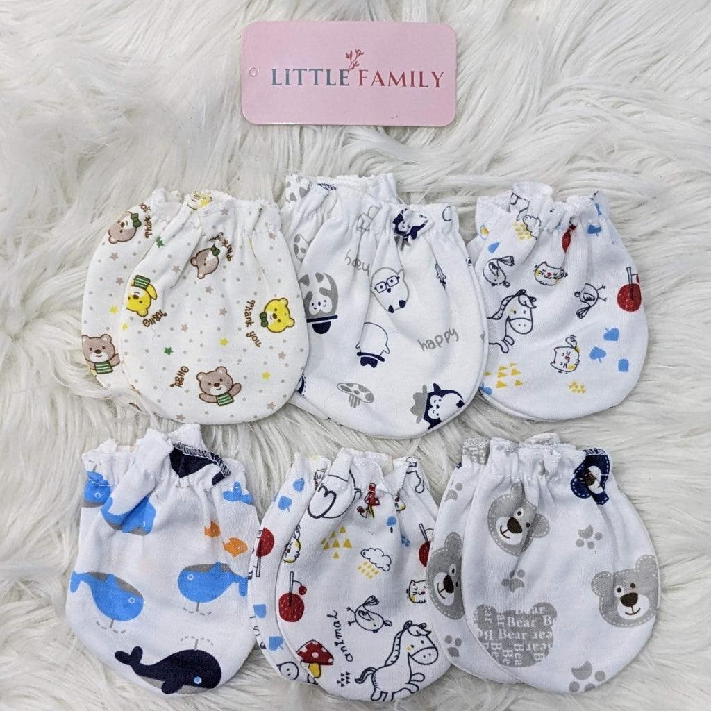 Premium Baby Cotton Mittens – Pack of 6
