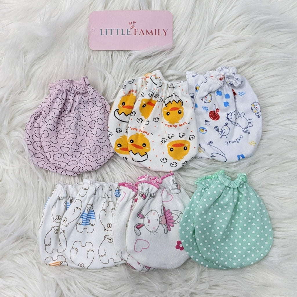Premium Baby Cotton Mittens – Pack of 6
