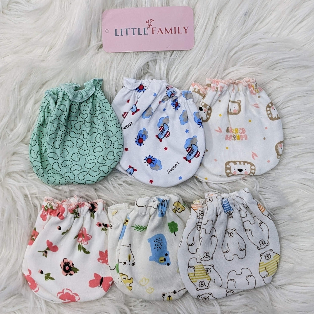 Premium Baby Cotton Mittens – Pack of 6