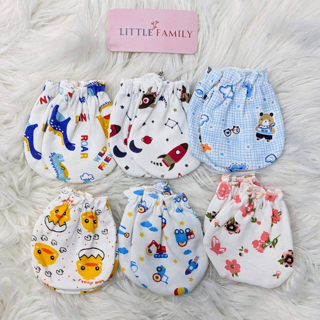 Premium Baby Cotton Mittens – Pack of 6
