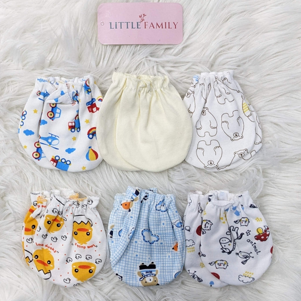 Premium Baby Cotton Mittens – Pack of 6