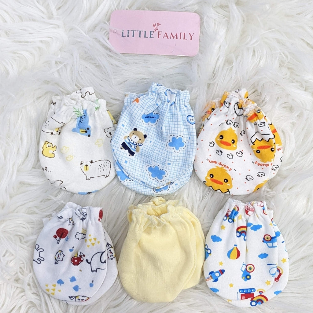 Premium Baby Cotton Mittens – Pack of 6