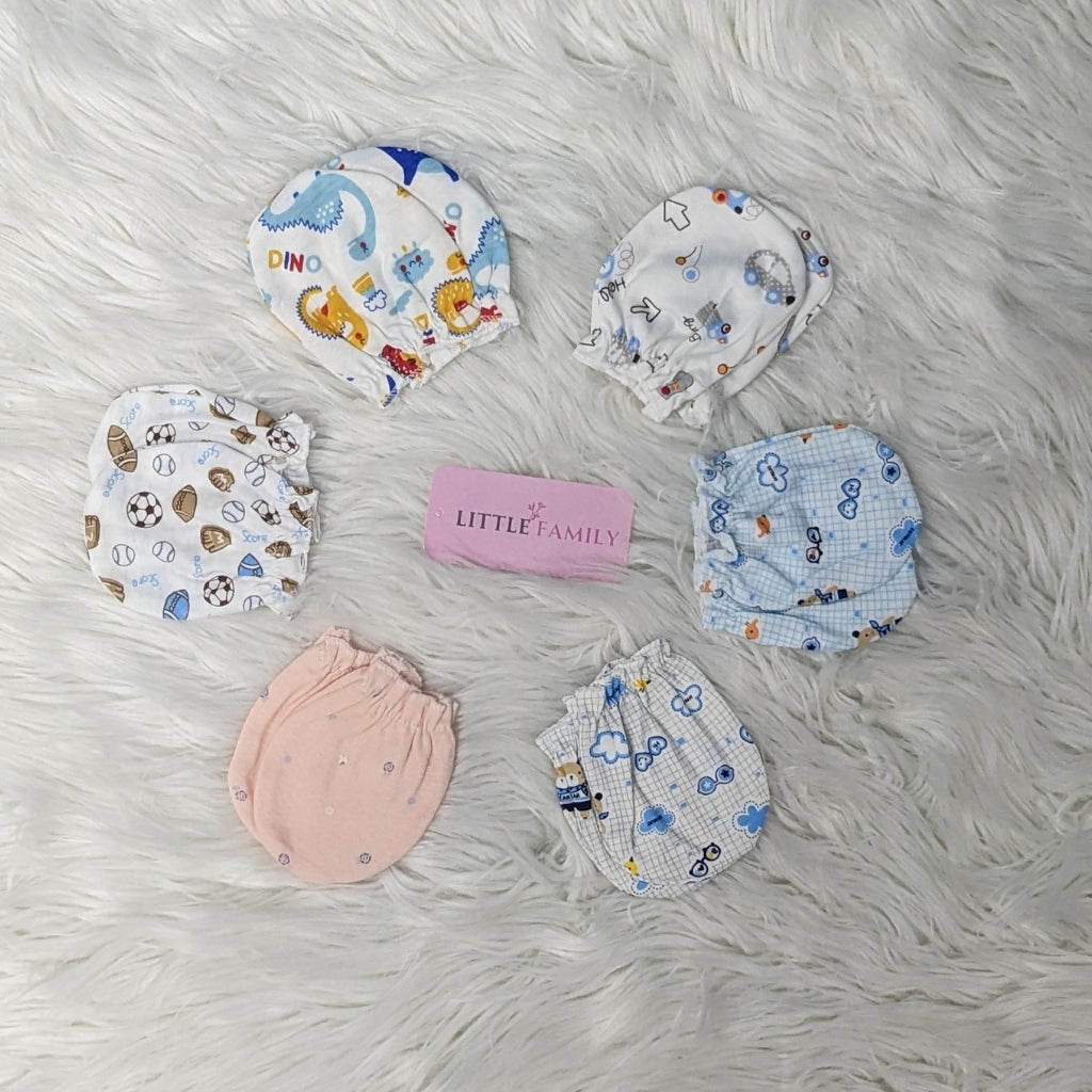 Premium Baby Cotton Mittens – Pack of 6