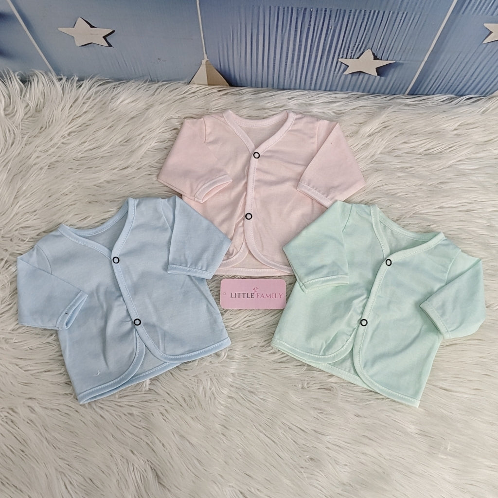 Newborn Full Sleeve Multi Cotton Vest - 3 Pieces Pack