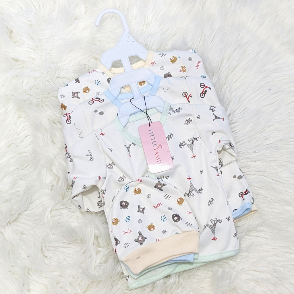 Newborn 3-Piece Cotton Outfit Set – Soft & Breathable