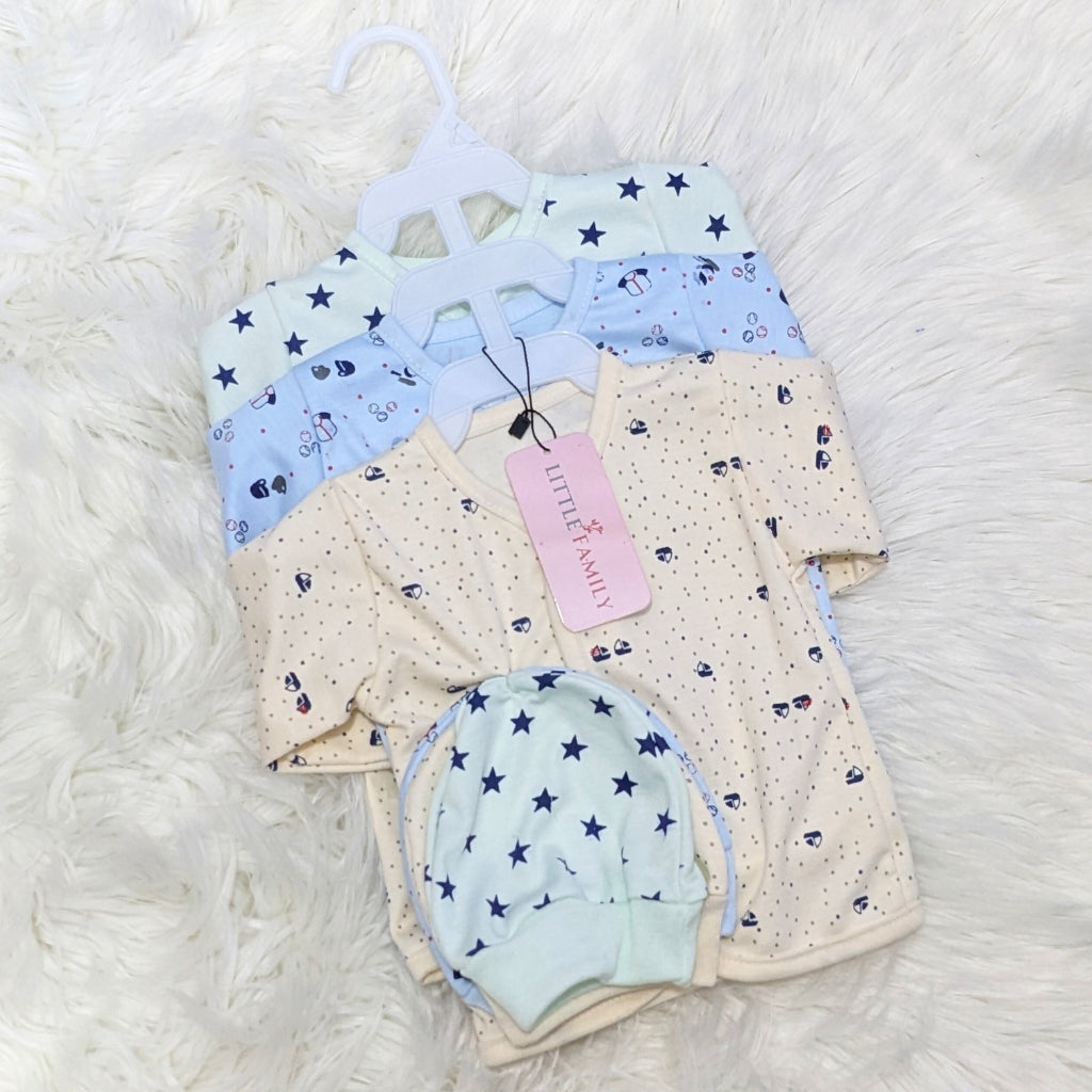 Newborn 3-Piece Cotton Outfit Set – Soft & Breathable