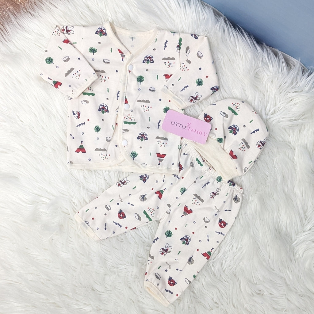 Newborn 3-Piece Cotton Outfit Set – Pack of 3