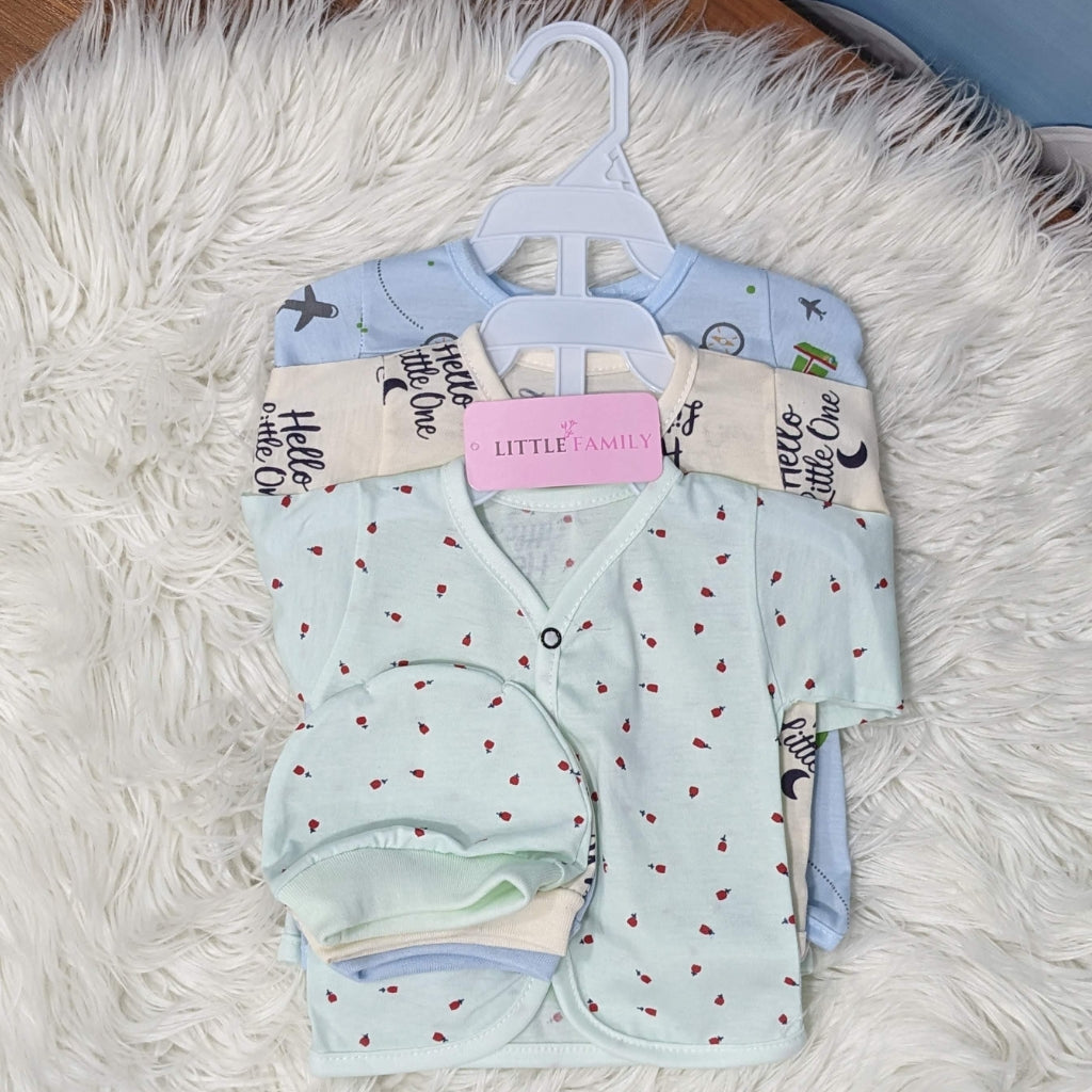 Newborn 3-Piece Cotton Outfit Set – Pack of 3