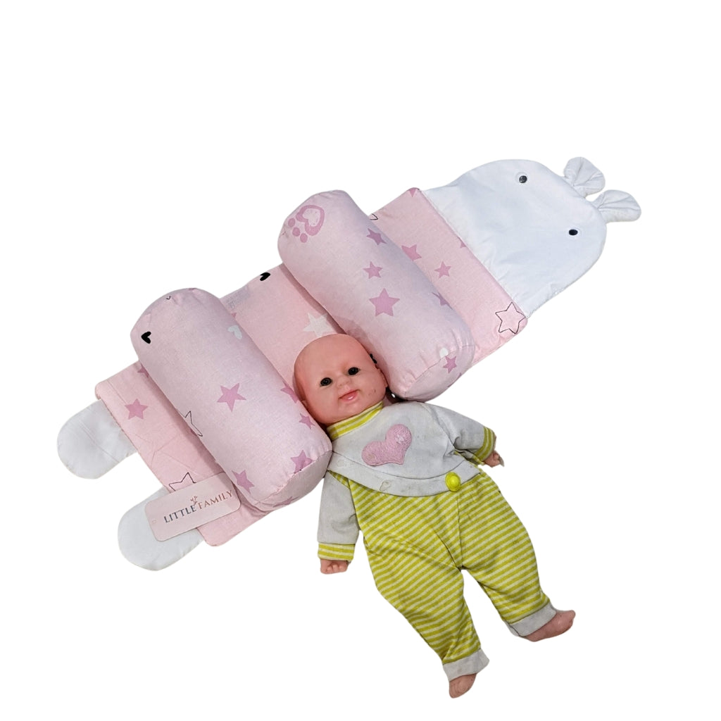 Pink Starry Dreams Baby Head Shaping Pillow – Ergonomic Support