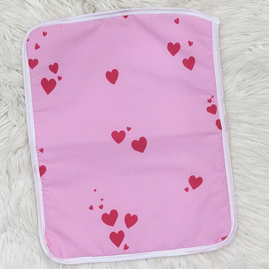 Medium Baby Diaper Changing Sheet – Pink Heart