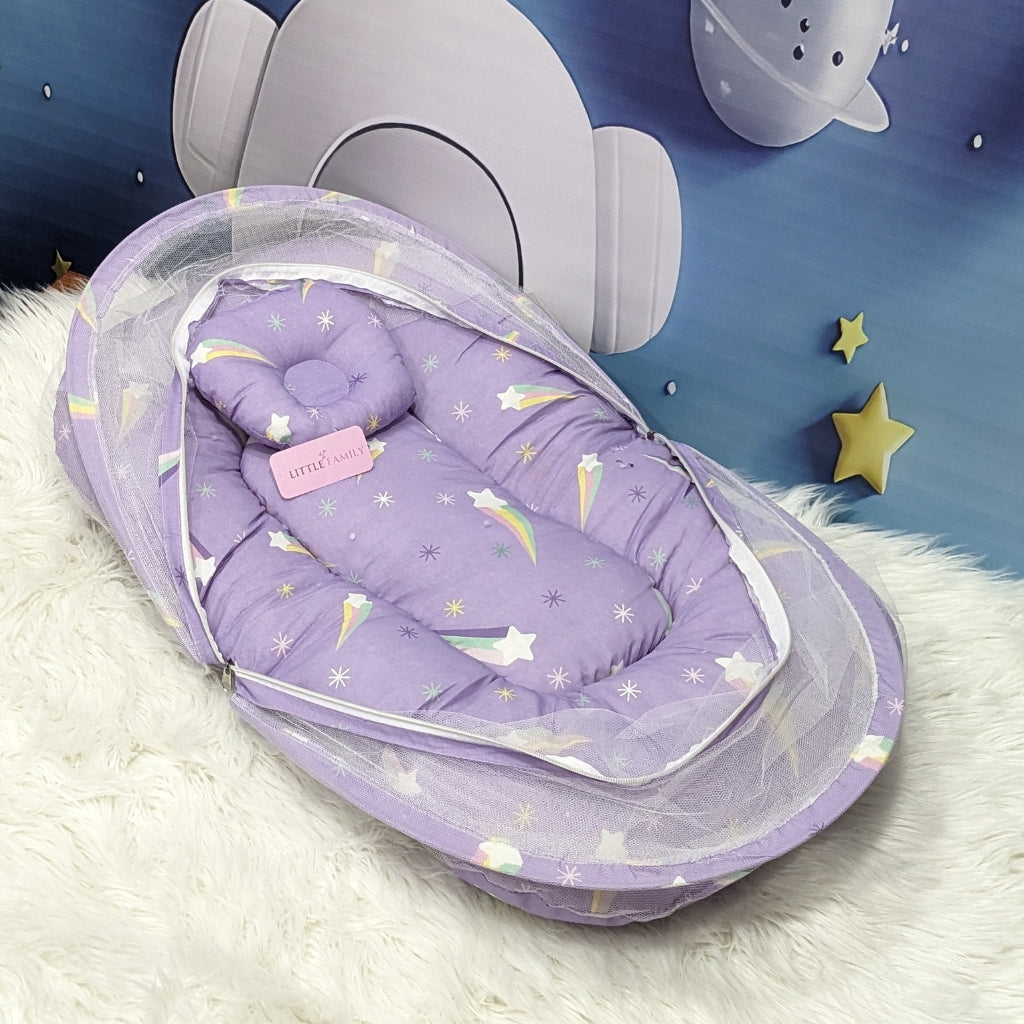 Rainbow Star Theme Summer Mosquito Net with Pillow