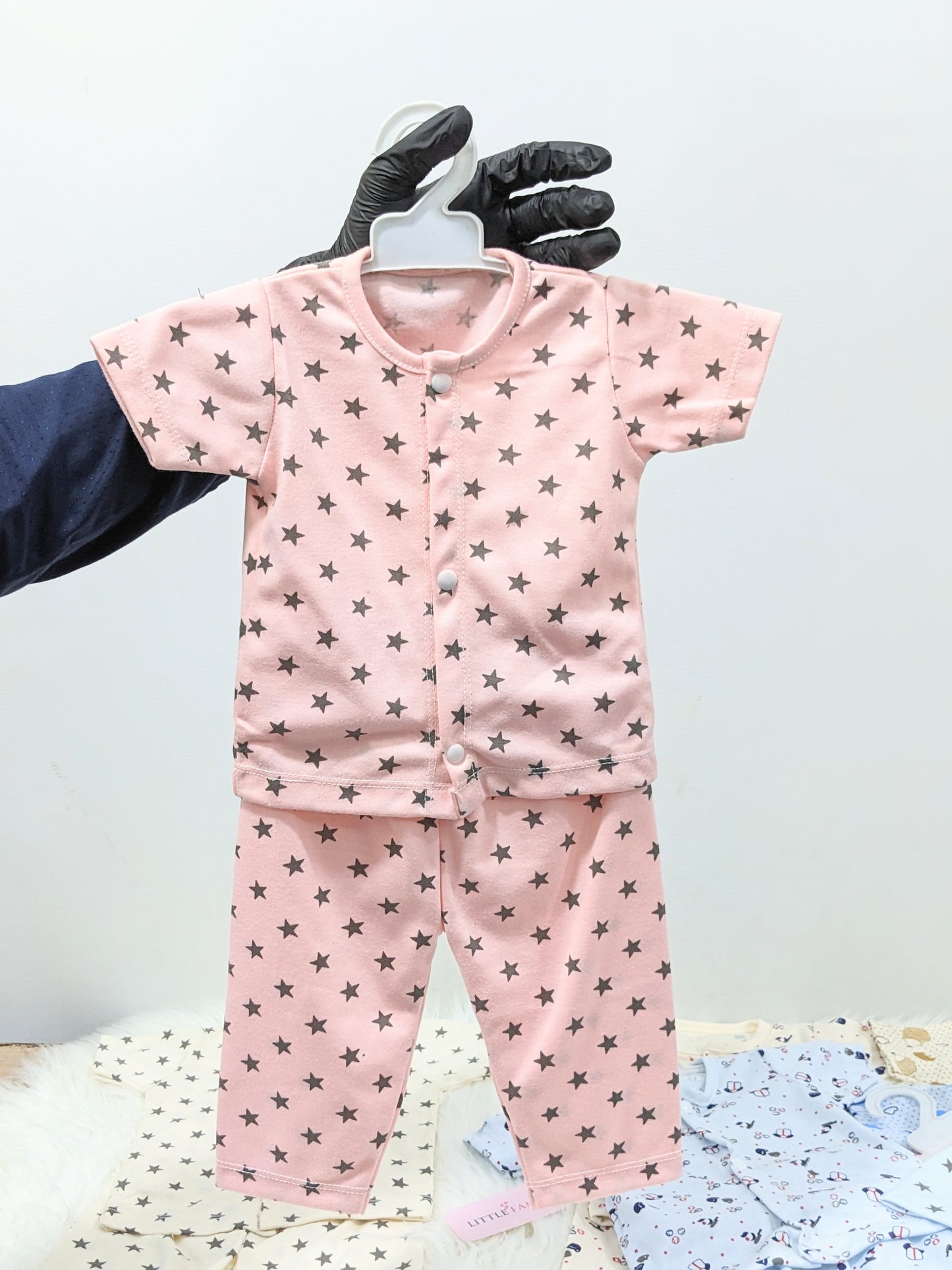 Baby Summer Night Suit - Pink Twinkle Star