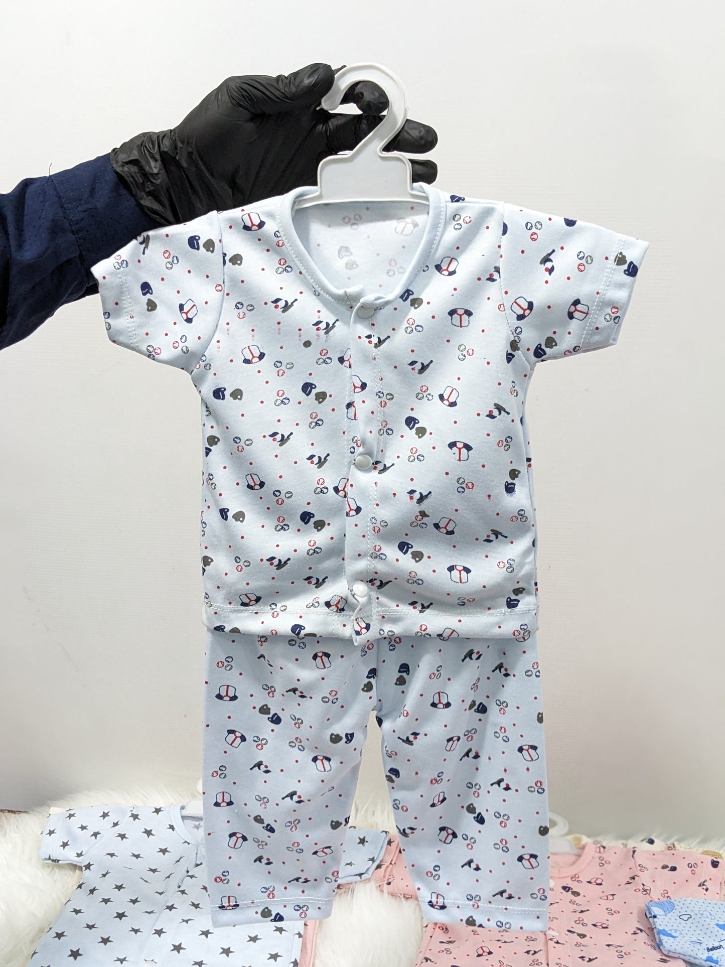 Baby Summer Night Suit – Arctic Bubbles Blue