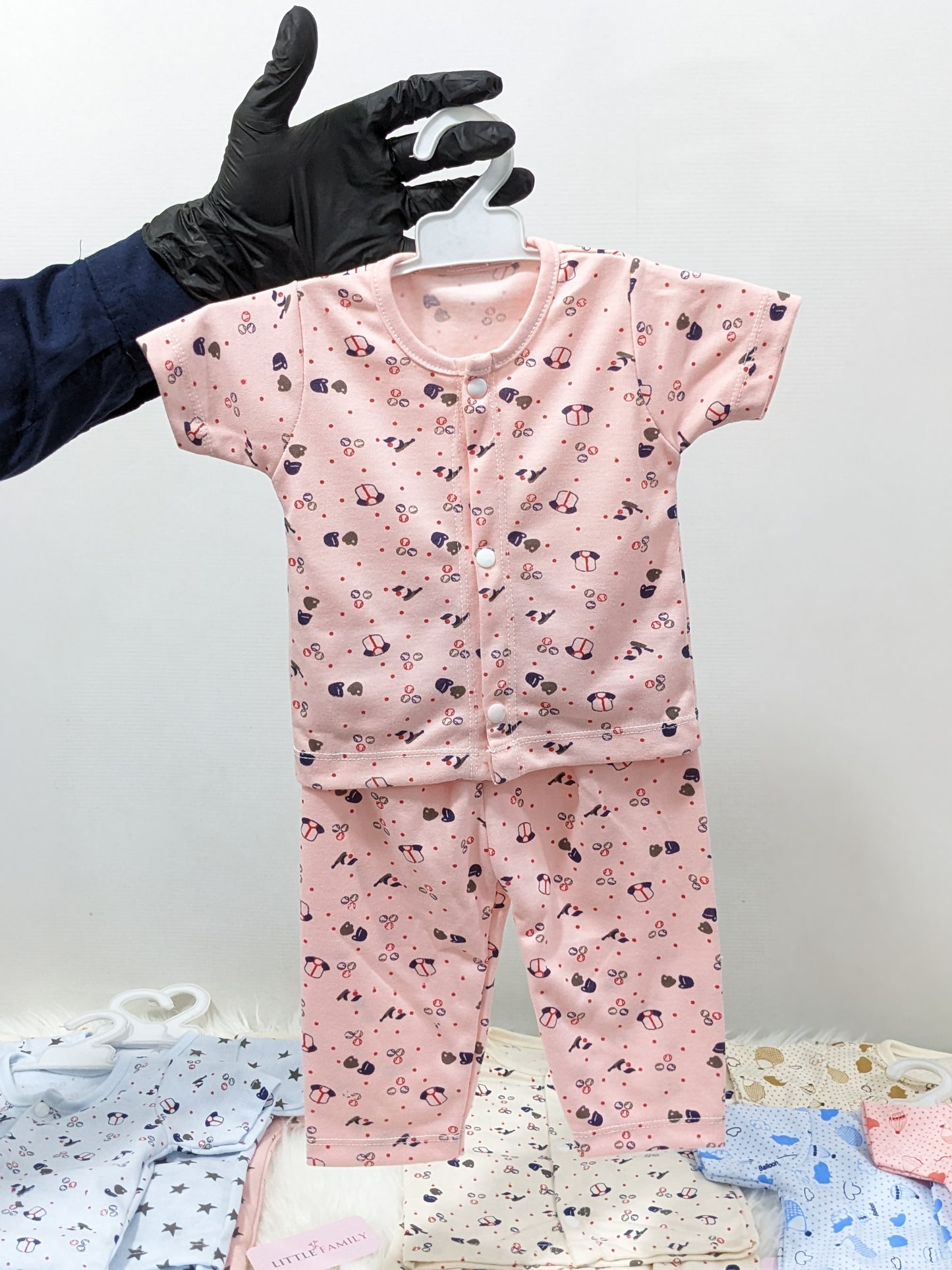 Baby Summer Night Suit - Arctic Bubbles Pink