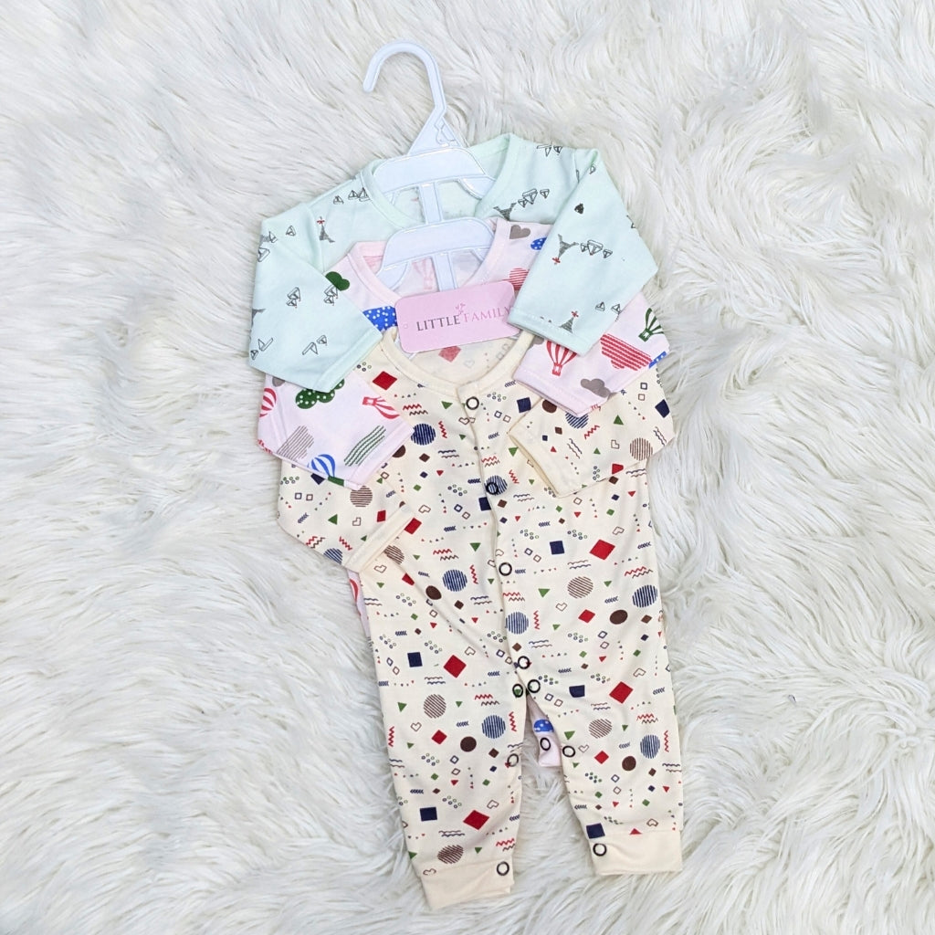 Pack of 3 Premium Baby Rompers – Gentle & Breathable