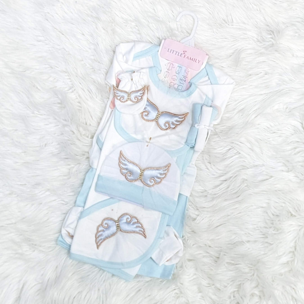 Premium 10-Piece Baby Starter Set – (Wings) | Sky Blue