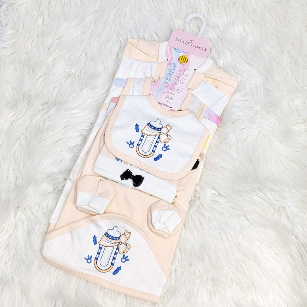 Premium Newborn Baby 10-Piece Gift Set - Peach