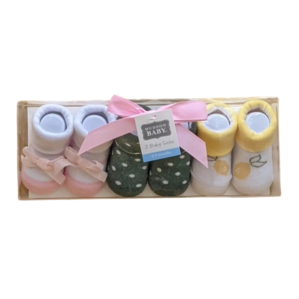 Baby Booties Gift Set – (Pack of 3) | Pink, Green & Yellow