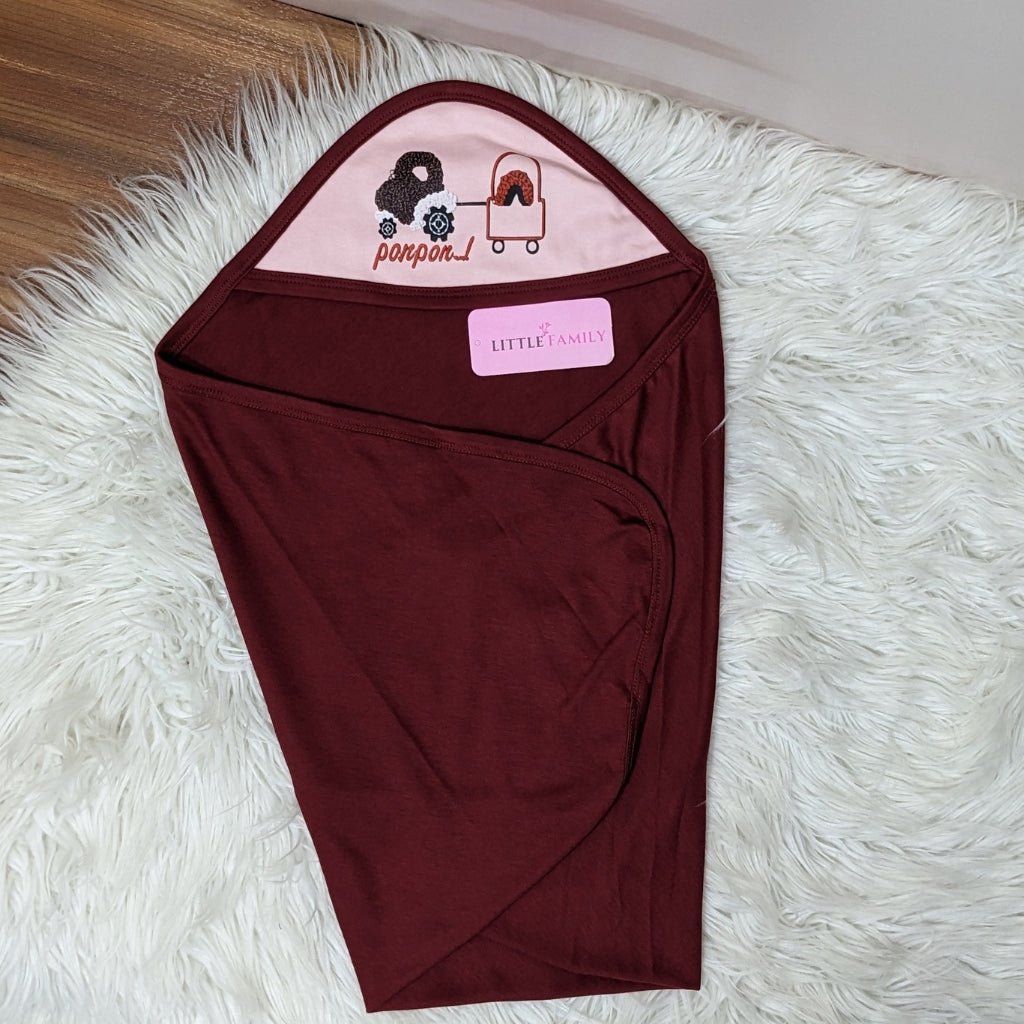 Premium 10 Piece Baby Starter set | Ponpon Theme - Maroon