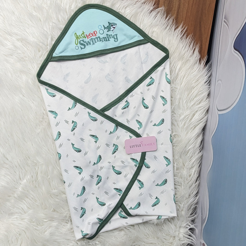 Premium Newborn Baby 10-Piece Gift Set - (Shark) | Green